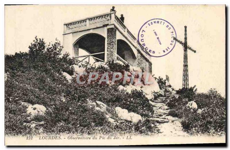 Old Postcard Lourdes Observatory Pic du Jer