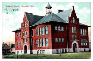 1908 Weiskopf School, Kenosha, WI Postcard