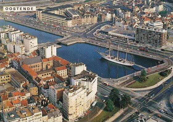 Belgium Oostende Aerial View