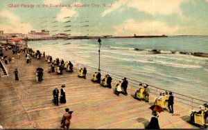 New Jersey Atlantic City Chair Parade On The Boardwlak 1911