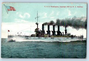 Belmont New Hampshire NH Postcard USS Washington US Navy Ship 1912 Antique