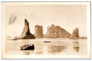 Bandon Oregon OR Postcard RPPC Photo View Of Bandon By The Sea 1930 Vintage