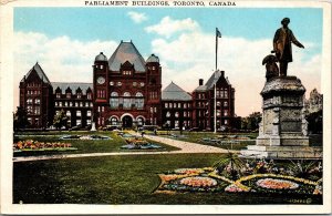 Parliament Building Toronto Canada WB Postcard Valentine VTG UNP Vintage Unused 