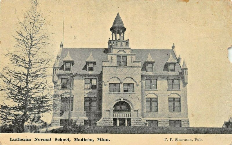 MADISON MINNESOTALUTHERAN NORMALSCHOOL1912 F F SIMENSEN POSTCARD