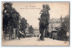 Le Mans Sarthe France Postcard Avenue Thiers and the Savings Bank c1905