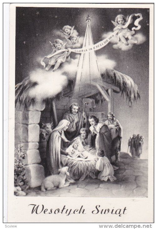 Wesotych Swiat, Nativity Scene, Angels, Jesus Christ, Virgin Mary, Sheppards,...