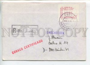 446827 CUBA 1984 airmail registered GERMANY Automatenmarken Variable value stamp