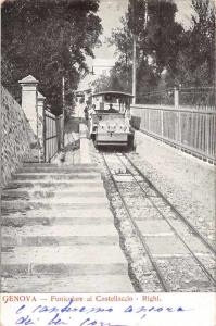 Genova FranceCable Car Train Transportaion  Antique Postcard L2478