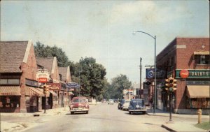 Muncie Indiana IN The Village Street Scene Coca Cola Vintage Postcard