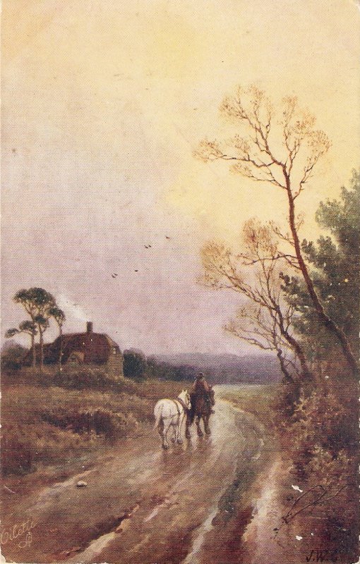 J.W. Gozzard. The Countryside Scene. Horses Tuck Oilette # 9856