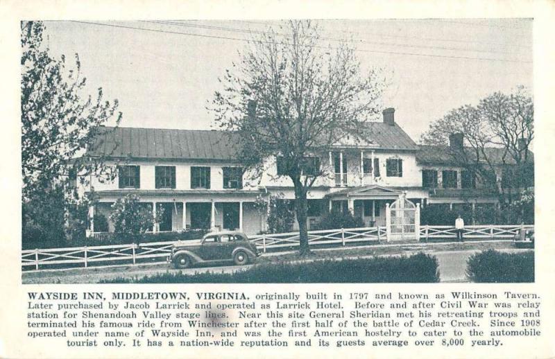 Middletown Virginia Wayside Inn Street View Antique Postcard K92797