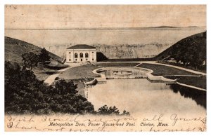 Metropolitan Dam, Power House and Pool Clinton MA c1907 UDB Vintage Postcard S10