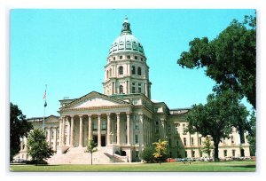 The Kansas State Capitol Topeka Kansas Postcard Old Cars