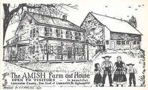 Amish Farm & House - Lancaster, Pennsylvania PA Postcard
