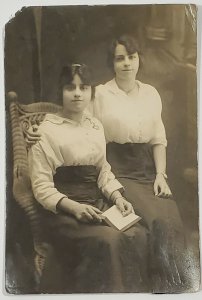 RPPC Ybor City Florida Lovely Young Women Tillie and Esther 1916 Postcard W10