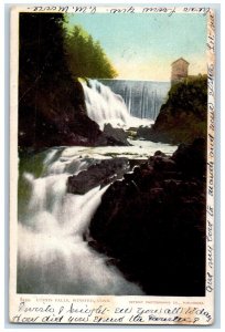 1905 Lunxis Falls Wasterfalls Winsted Connecticut CT Posted Antique Postcard 