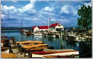 Burlington Yacht Basin Lake Champlain Vermont Boats And Ships On Dock Postcard