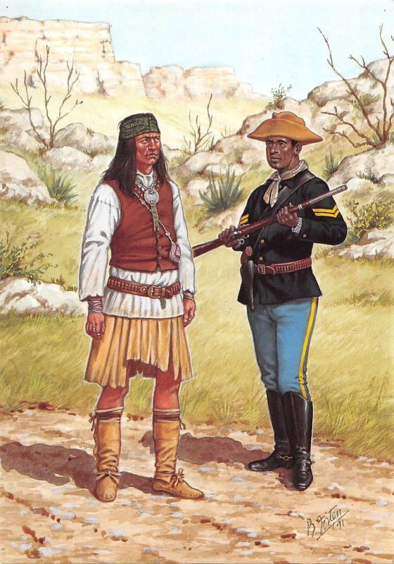 BR100785 a chiricahua apache warrior corporal us cavalery postcard painting  usa