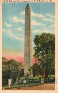 Vintage Postcard Jefferson Davis Monument Fairview Kentucky KY C. T. General