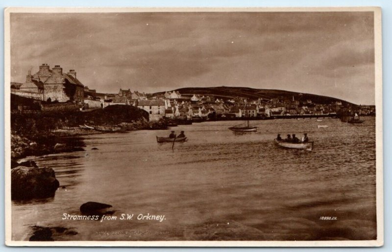 RPPC STROMNESS from S.W. ORKNEY Scotland UK Postcard