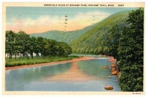 Deerfield River At Mohawk Park Mohawk Trail Massachusetts Postcard Posted 1940