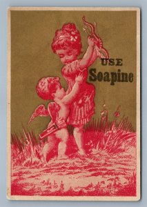 VICTORIAN TRADE CARD KENDALL MFG CO. PROVIDENCE RI SOAPINE for WASHING antique