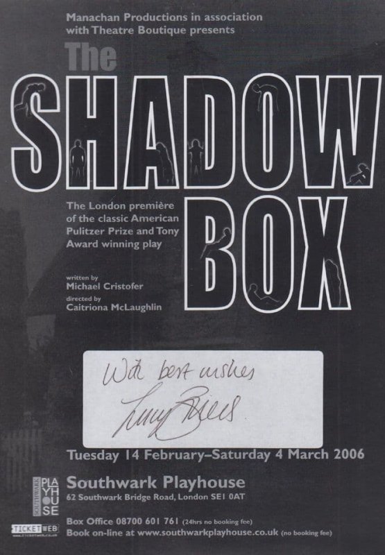 Lucy Briers Pride & Predjudice TV Show The Shadow Box Hand Signed Theatre Flyer