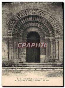 Old Postcard Aulnay L & # 39Eglise portal Cote Sud