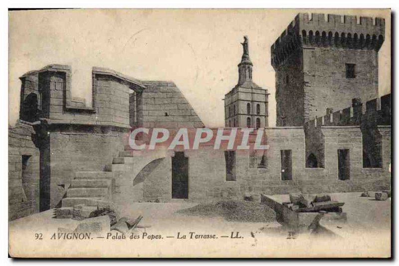 Old Postcard Avignon Popes' Palace The Terrace