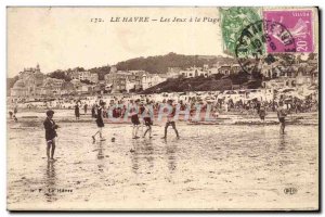 Old Postcard Le Havre Games at the Beach