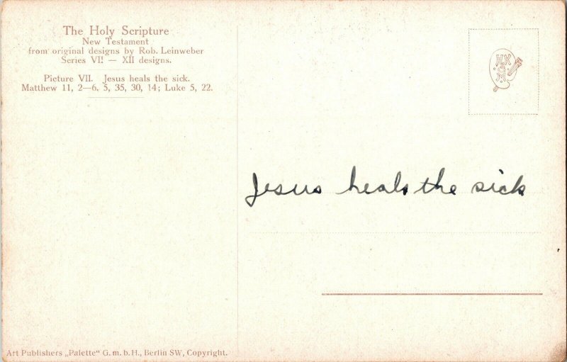 Jesus Heals the Sick by Rob Leinweber The Holy Scripture Postcard J47 