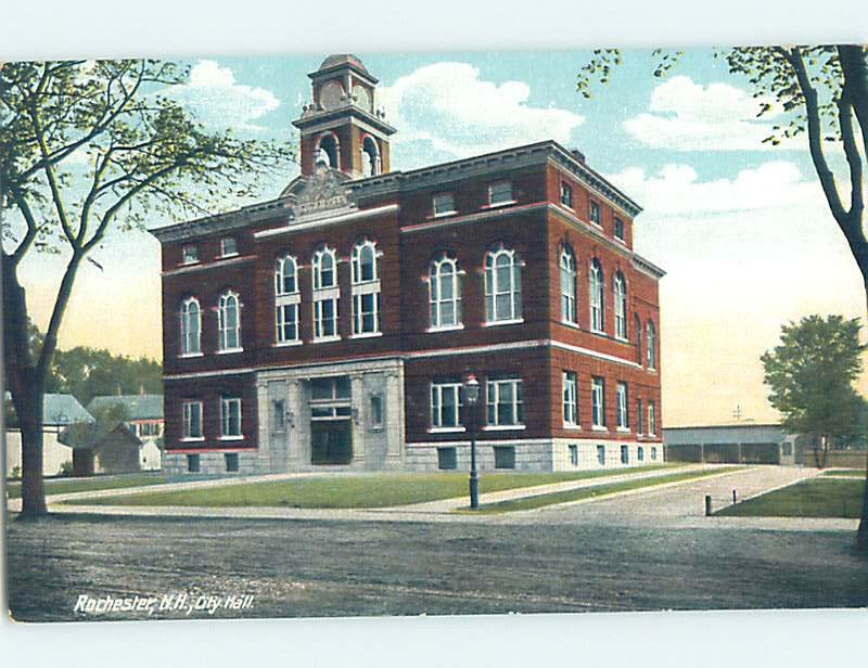 Divided-back CITY HALL SCENE Rochester New Hampshire NH AF2184