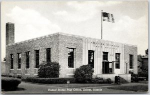 Salem Illinois ILL, United States Post Office Building, Flag, Vintage Postcard