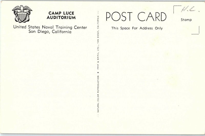 1940's United States Naval Training Center, San Diego, California Postcard P125 