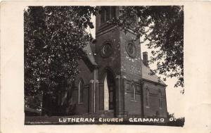 E72/ Germano Ohio Real Photo RPPC Postcard c1910 Lutheran Church