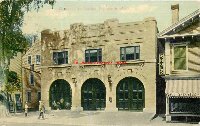 MA, Plymouth, Massachusetts, Central Fire Station Building, 1912 PM