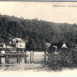 c1910s Beaulieu, Hampshire, England La Passerelle Bridge Swimming Postcard A121