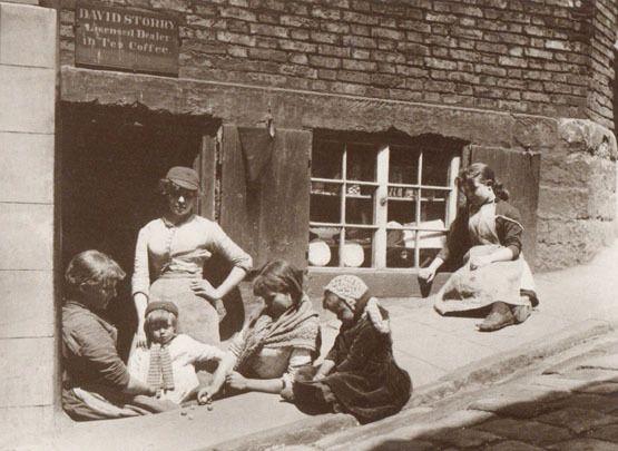 Whitby Grocers with Children Playing Ball & Stone Street Game Yorkshire Postcard