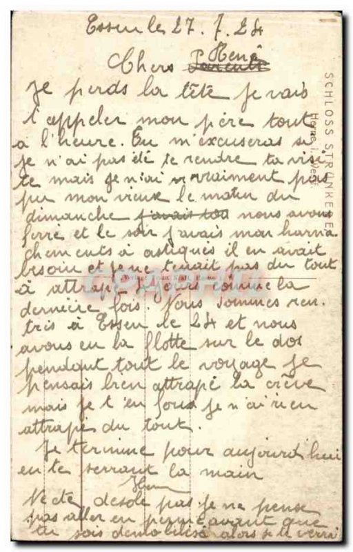 Old Postcard Schloss Strünkede Herne