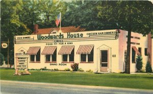 Virginia 1940s Modern Usage Woodwards House Postcard MWM roadside 22-2104