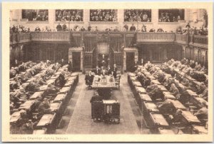 VINTAGE POSTCARD CANADIAN PARLIAMENT COMMONS CHAMBERS DURING SESSION AT OTTAWA