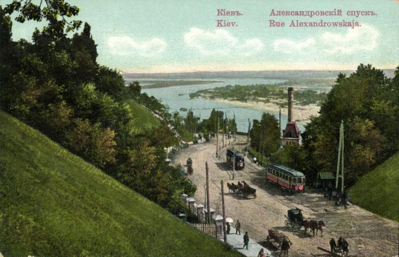 ukraine russia, KIEV KYIV, Alexandrowskaja Street, Tram (1910s)