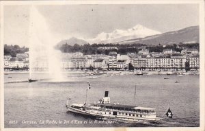 Switzerland Geneve Le Rade le Jet d'eau et le Mont-Blanc 1949