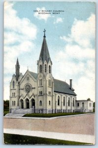 Bozeman Montana MT Postcard Holy Rosary Church Exterior Scene 1923 Vintage