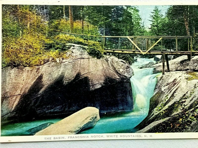 Vintage Postcard 1920's The Basin Franconia Notch White Mountains NH 