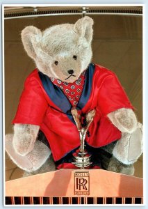 TEDDY BEAR Thinking Rich Hugh Heffner? Costume ROLLS ROYCE 5x7 Postcard 1984