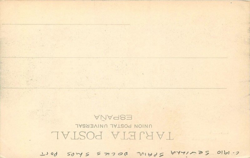 Postcard C-1910 Spain Sevilla Docks Ships Port undivided FR24-2348