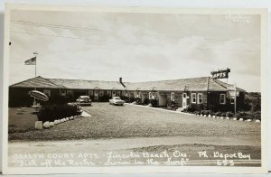 Lincoln Beach Oregon RPPC Gralyn Court Apts Motel c1940 Real Photo Postcard O12