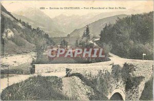 Postcard Old Surroundings Chatelard Escorchevel Bridge and Dent du P?cloz