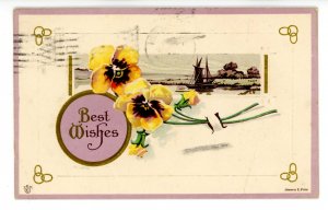 Greeting - General, Best Wishes, Good Luck, etc…   (postal ink, crease)